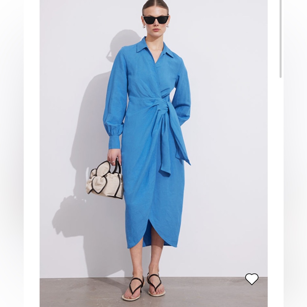 & Other Stories Collared Wrap Midi Dress